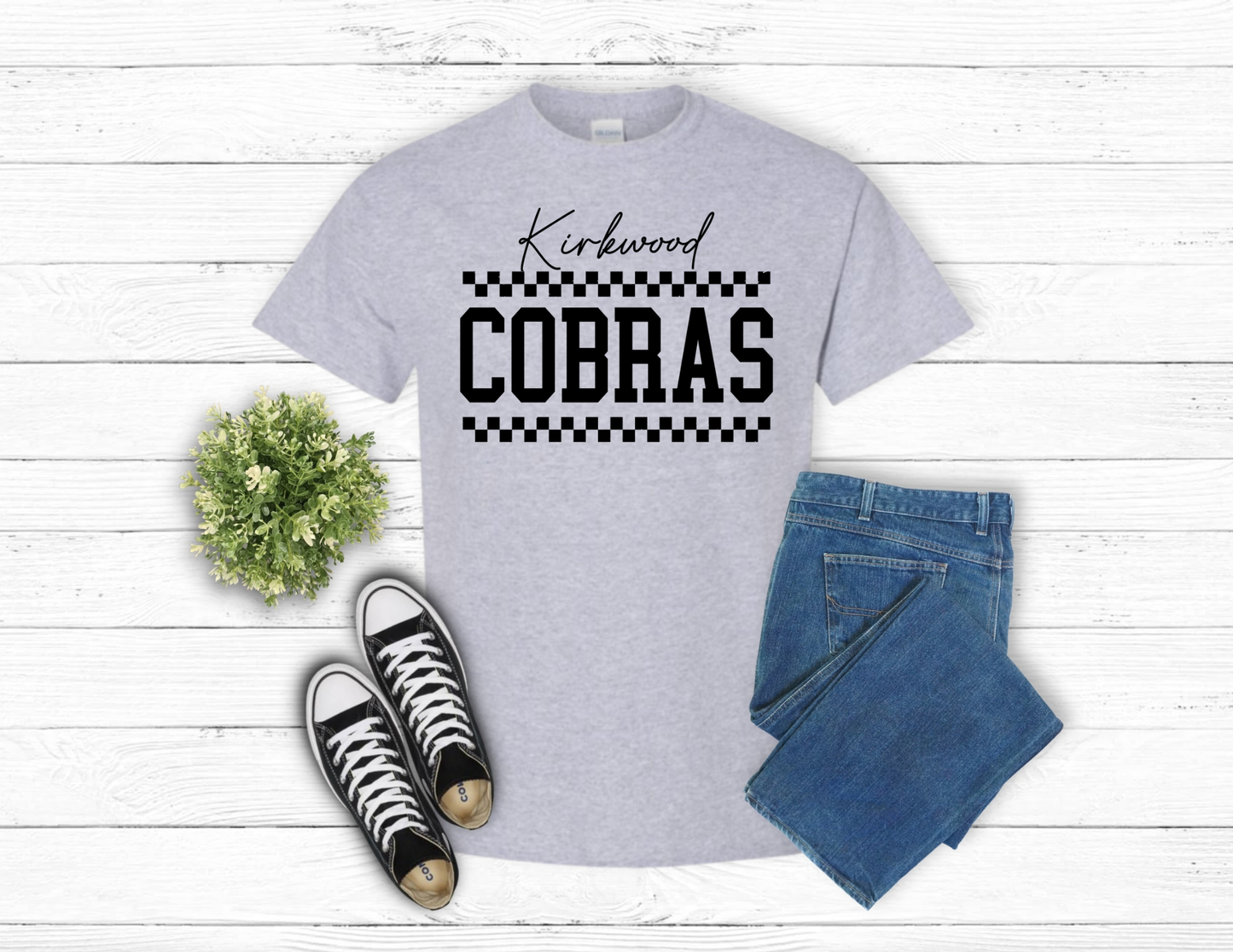 Gray Checkered Kirkwood Cobras Short Sleeve