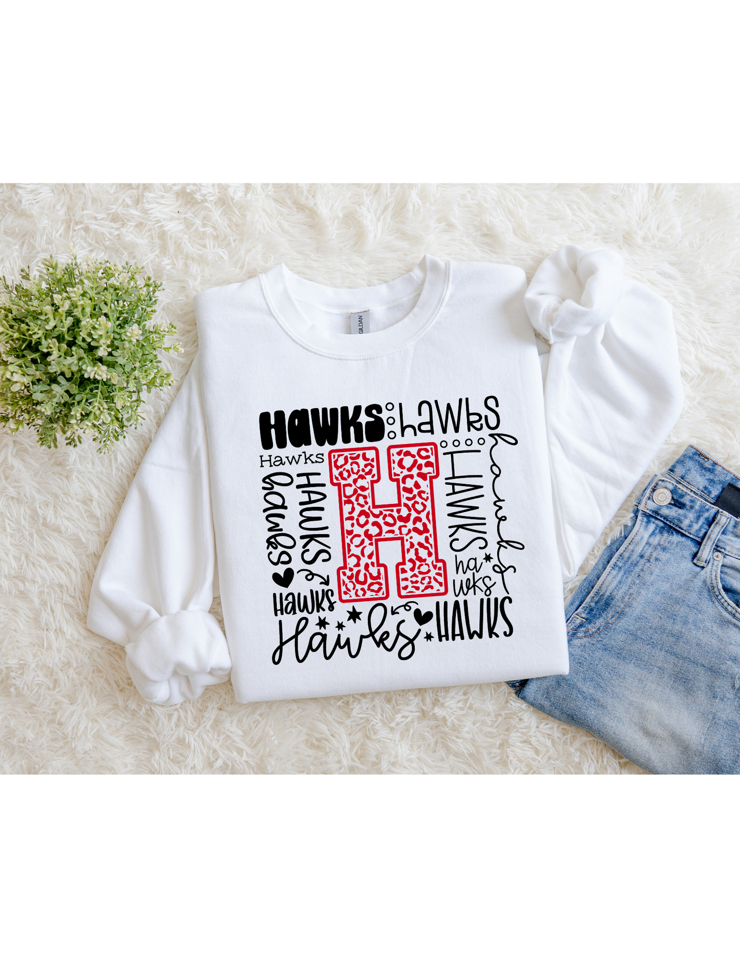 Hawks Crewneck-White