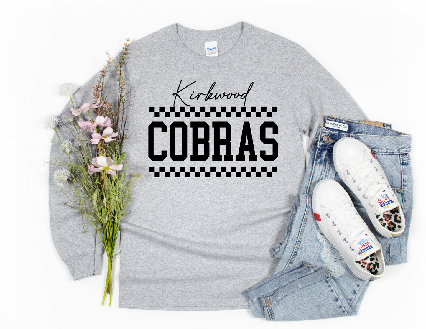 Gray Checkered Kirkwood Cobras Long Sleeve