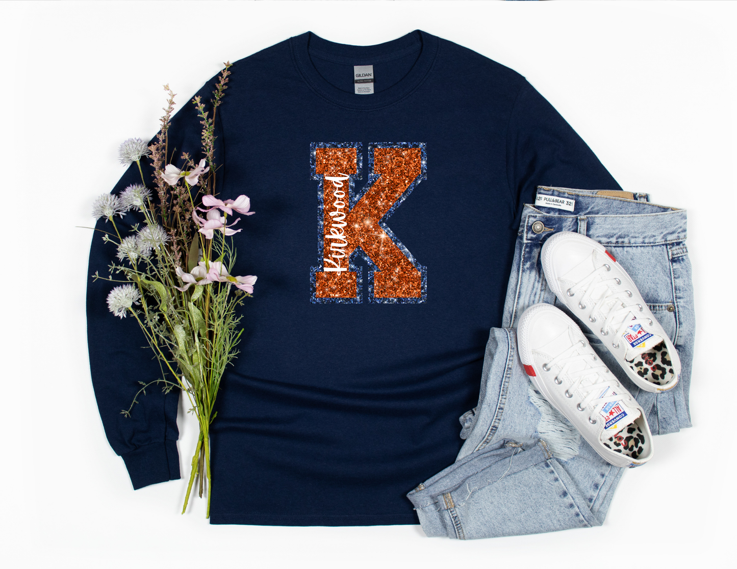 Navy & Orange K Long Sleeve