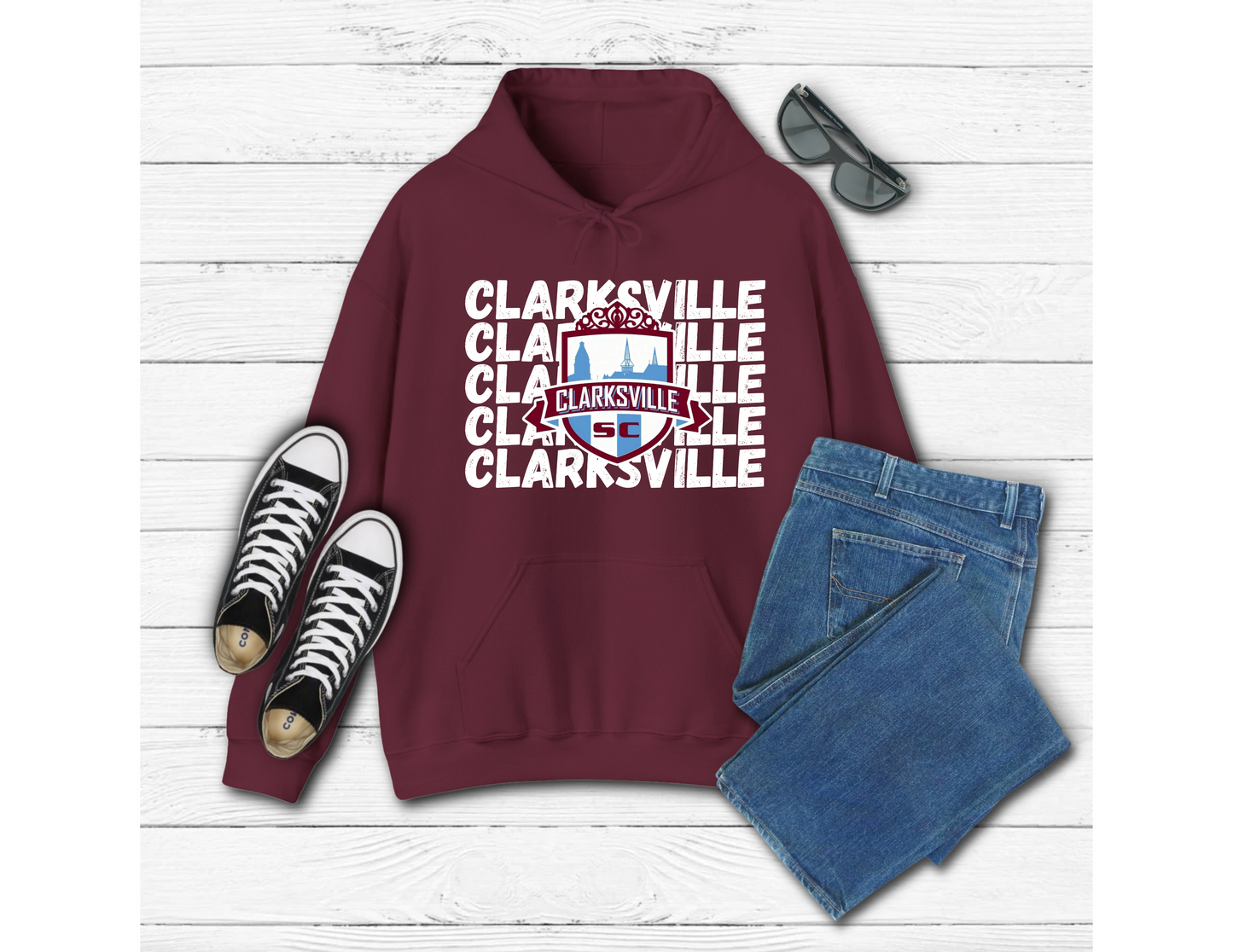 Clarksville(White Clarksville) Hoodie