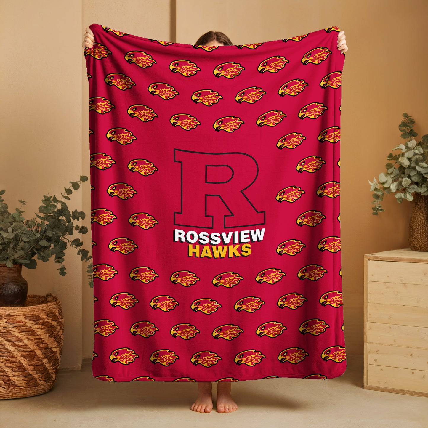 Rossview Soccer Blanket- Red Background