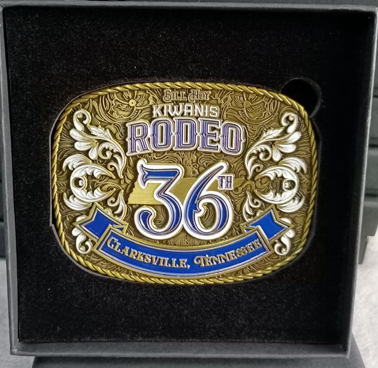 Bill Hoy Kiwanis Rodeo Belt Buckle- Gold