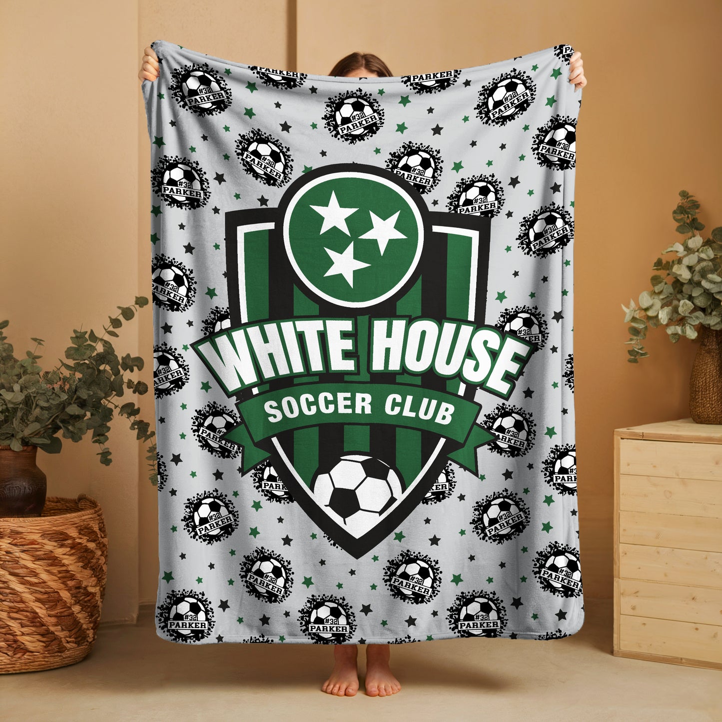 White House Soccer Club Big Logo Blanket