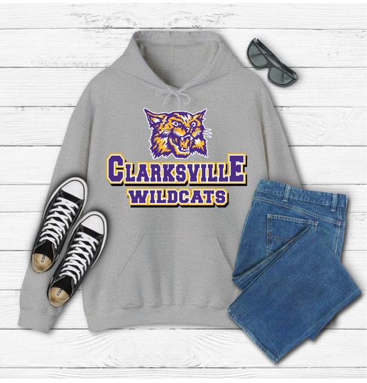 Clarksville Wildcats Gray Hoodie