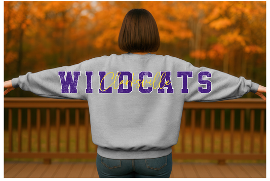 Wildcats Back Gray Crewneck