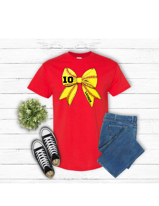 Softball Bow Personalized