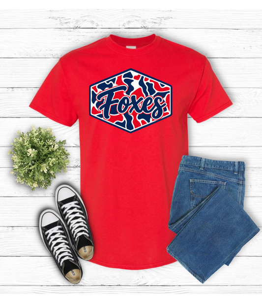 Camo Foxes on Red