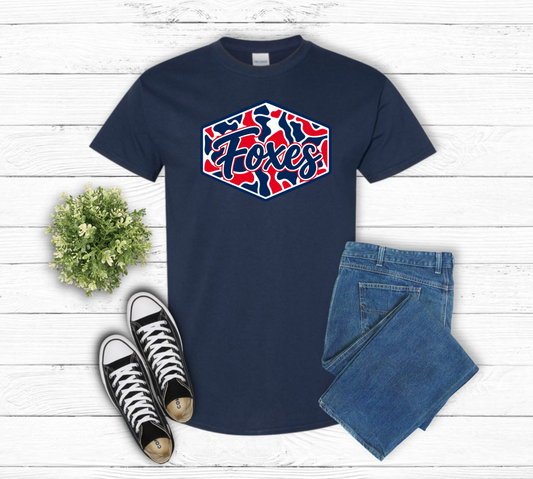 Camo Foxes on Navy