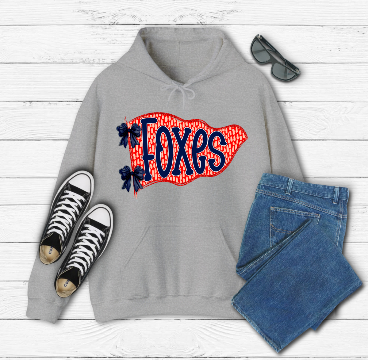Foxes Pennant on Gray