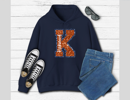 Navy & Orange K Hoodie
