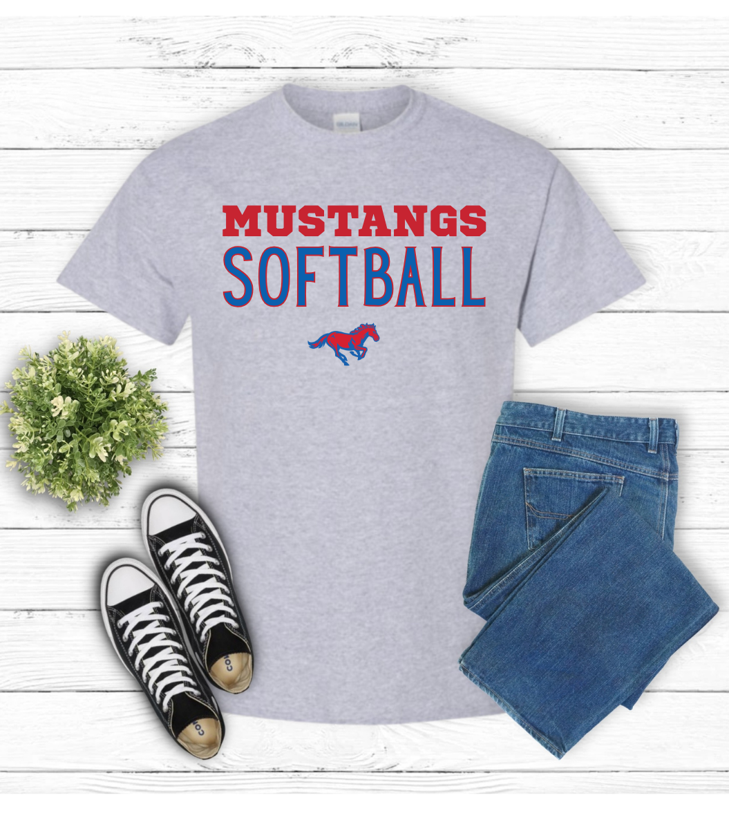 MUSTANGS Softball on Gray