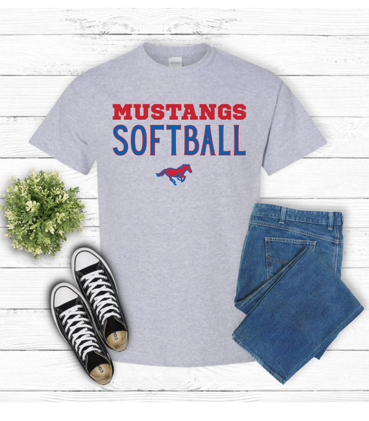 MUSTANGS Softball on Gray