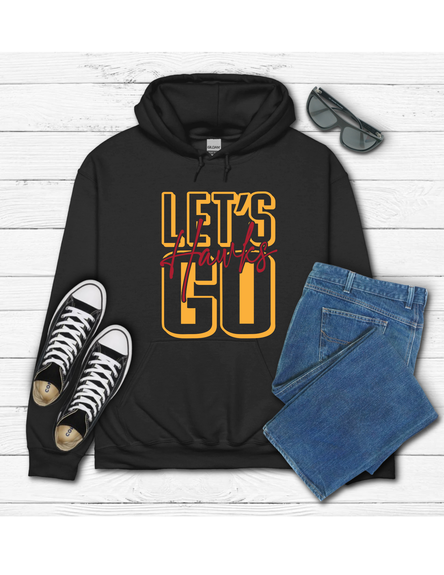 Let Go Hawks Black Hoodie