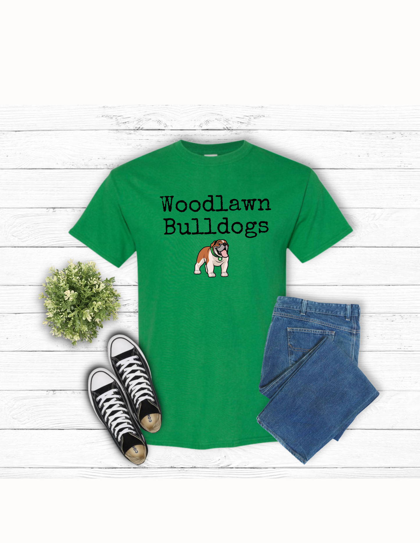 Woodlawn Bulldogs w/Bulldog T-Shirt- Green