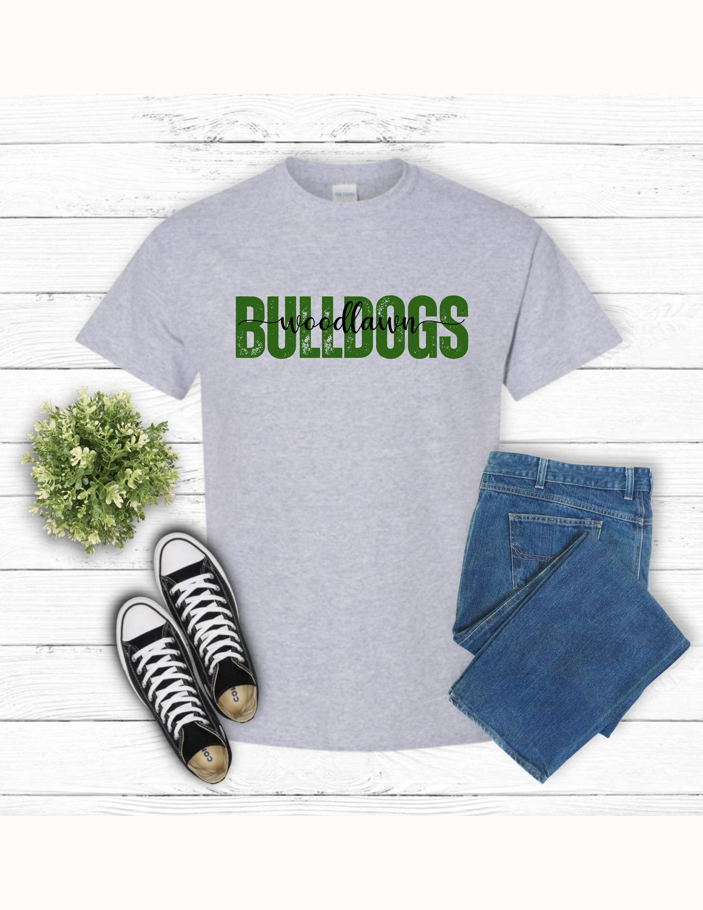 Woodlawn Bulldogs T-Shirt- Gray