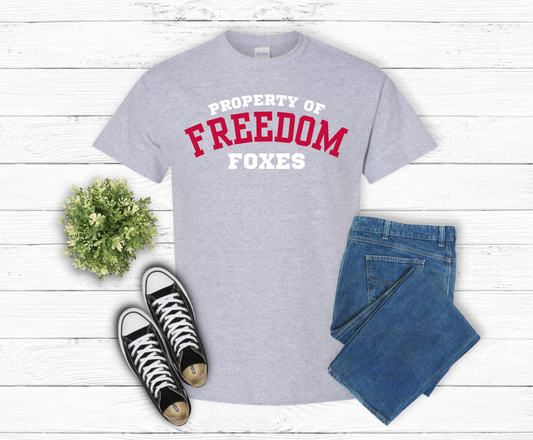 Property of Freedom Foxes on Gray Shirt
