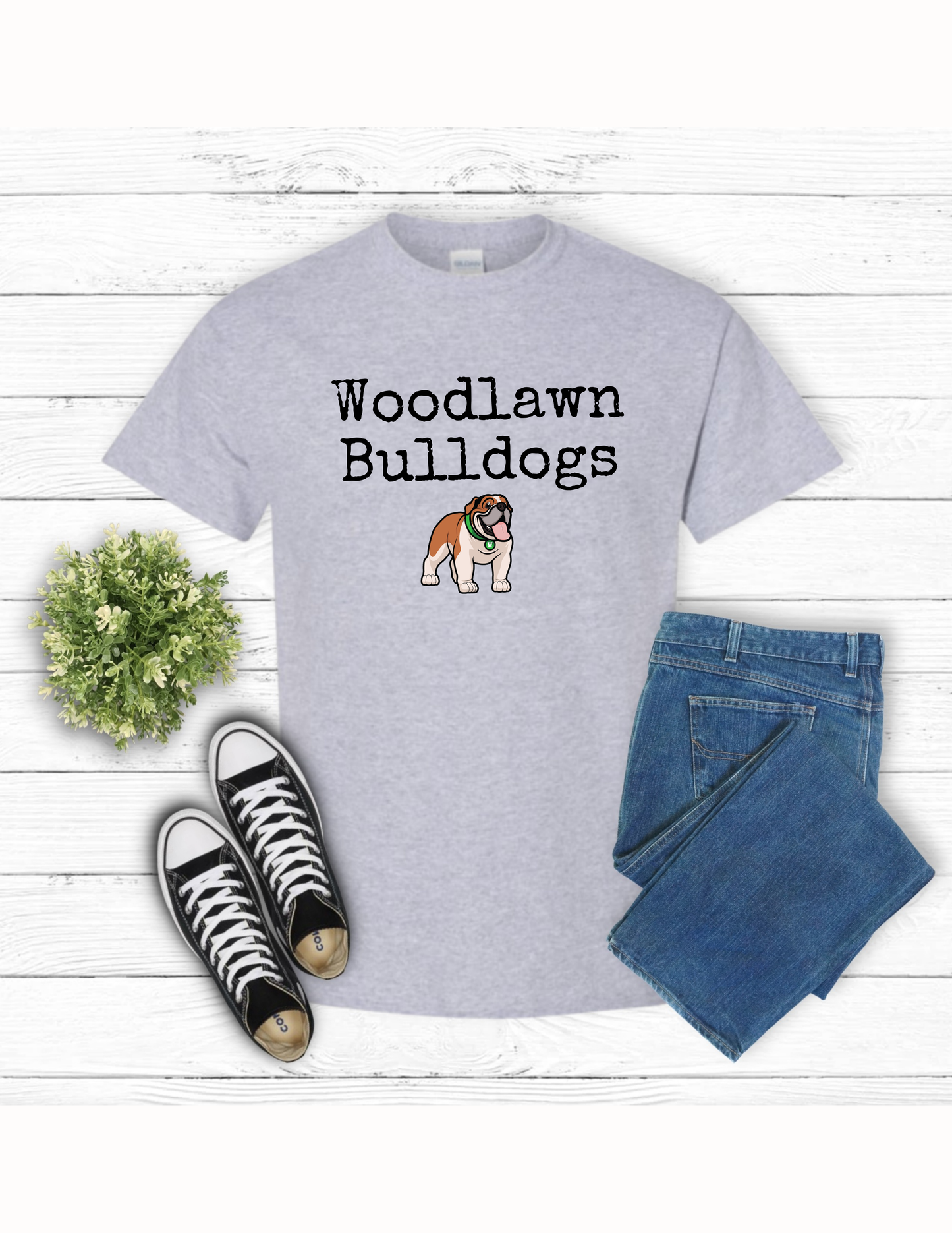 Woodlawn Bulldogs w/ Bulldog T-Shirt- Gray
