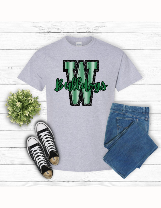 "W Bulldogs" t-shirt in gray