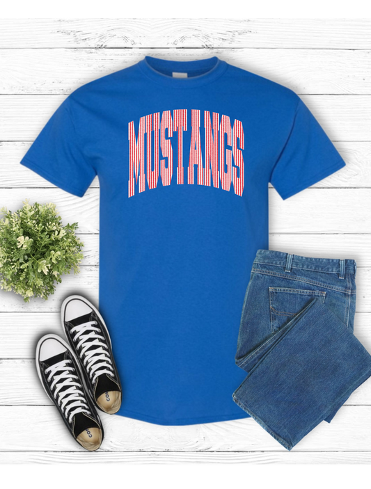 MUSTANGS on Royal Blue