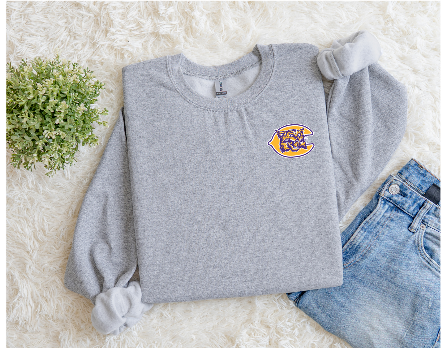Wildcats Back Gray Crewneck