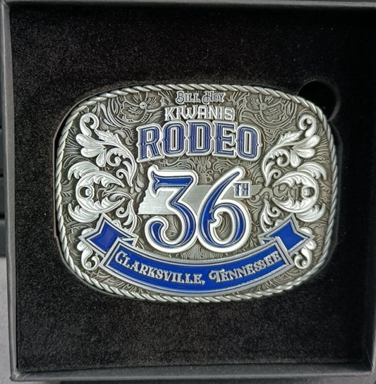 Bill Hoy Kiwanis Rodeo Belt Buckle- Silver