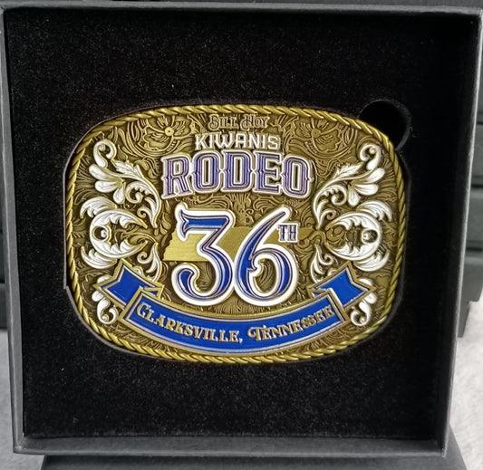 Bill Hoy Kiwanis Rodeo Belt Buckle- Gold