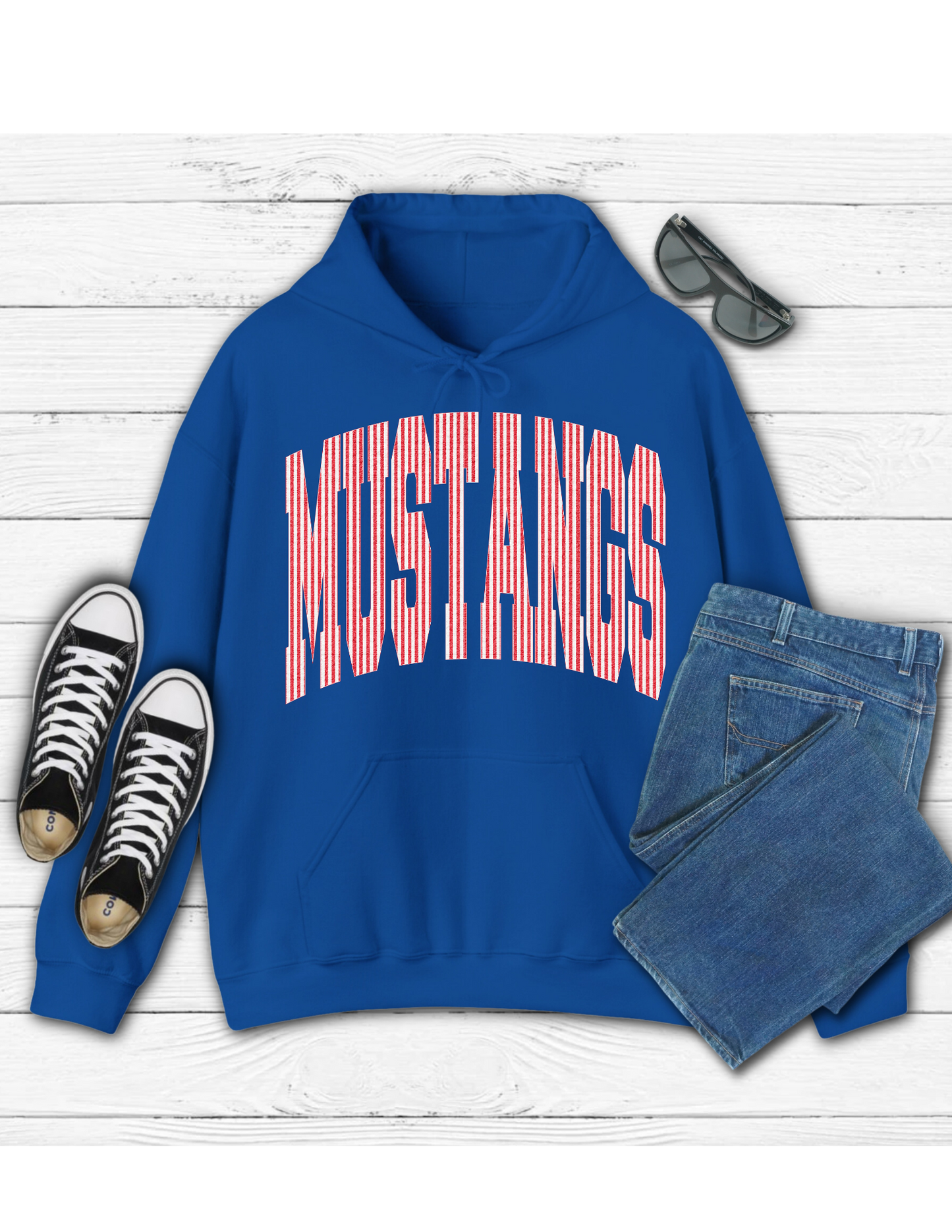 MUSTANGS on Royal Blue