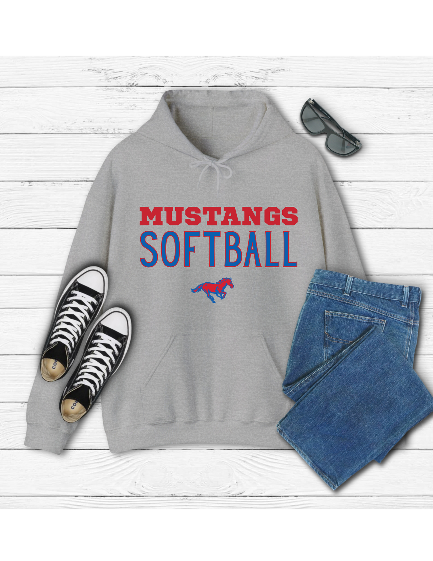 MUSTANGS Softball on Gray