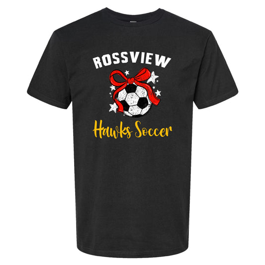 Rossview Hawks Soccer Ball w/Bow T-Shirt