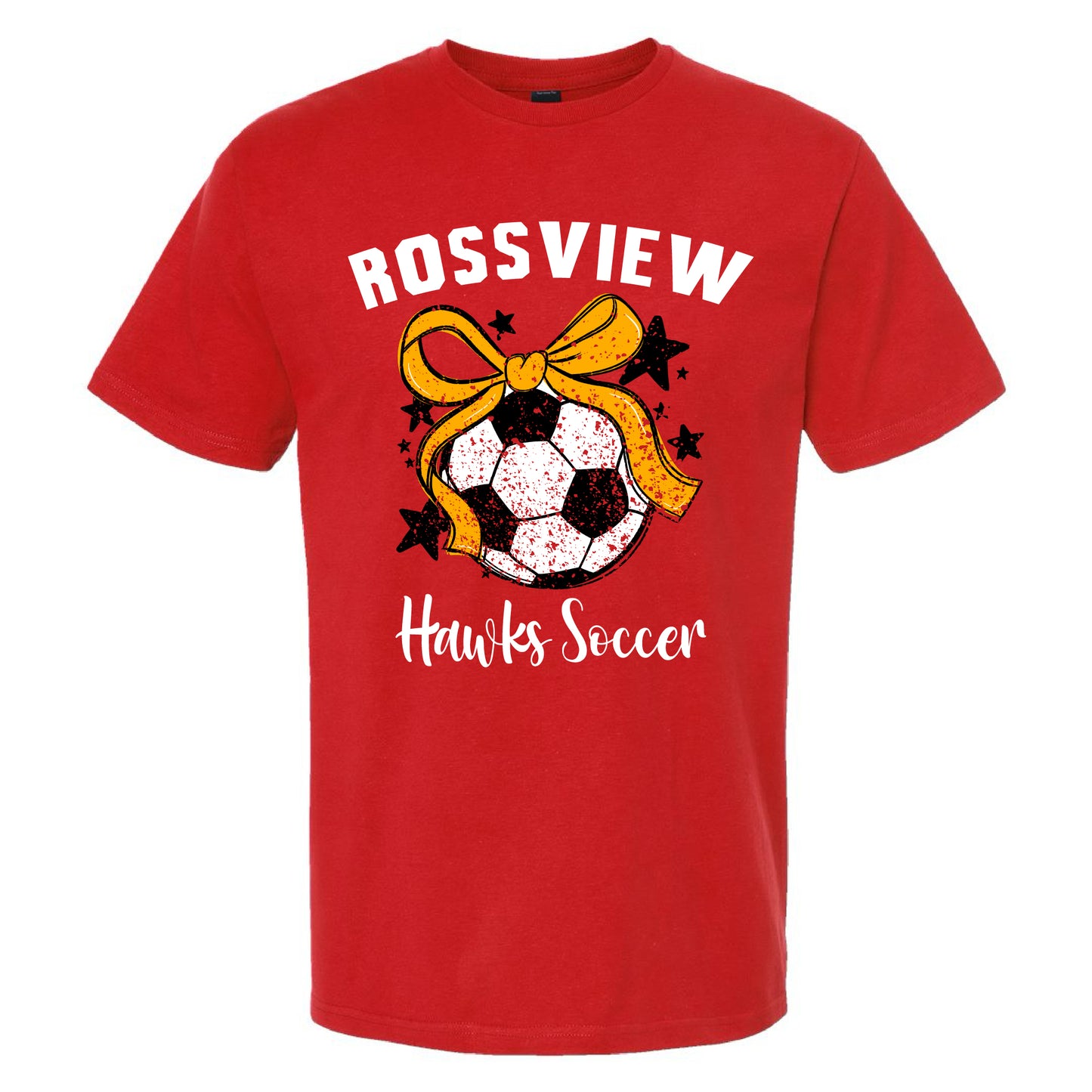 Rossview Hawks Soccer Ball w/Bow T-Shirt